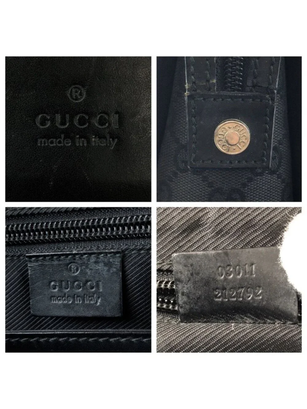 Gucci Black Silver GG Canvas Leather Business Briefcase